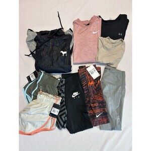 Women’s Workout Clothes Assorted Lot Of 10 XS Nike Pink Under Armour Lululemon
